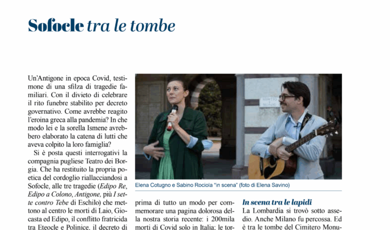 Sofocle tra le tombe